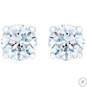 Costco Round Brilliant 0.25 ctw Diamond 14kt White Gold Screwback Stud Earrings